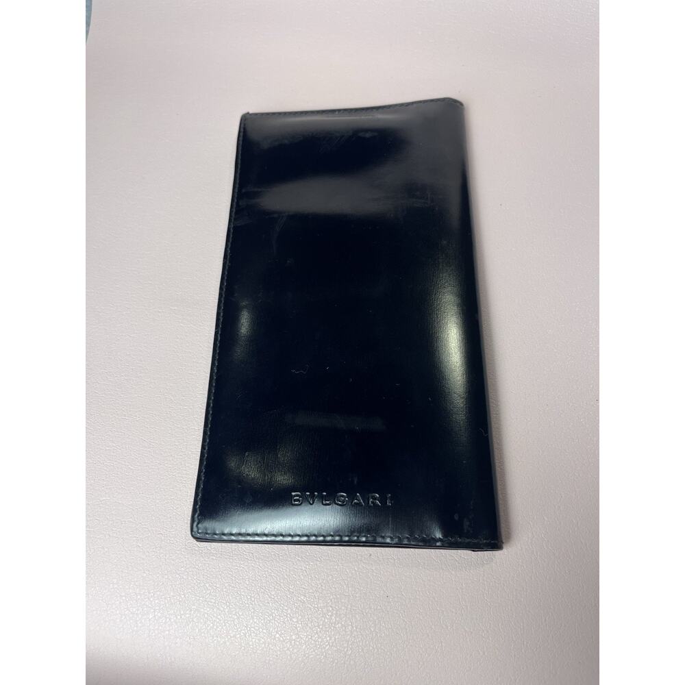 BVLGARI Black Leather Long Wallet Card Holder Organizer Made in Italy - Picture 4 of 7